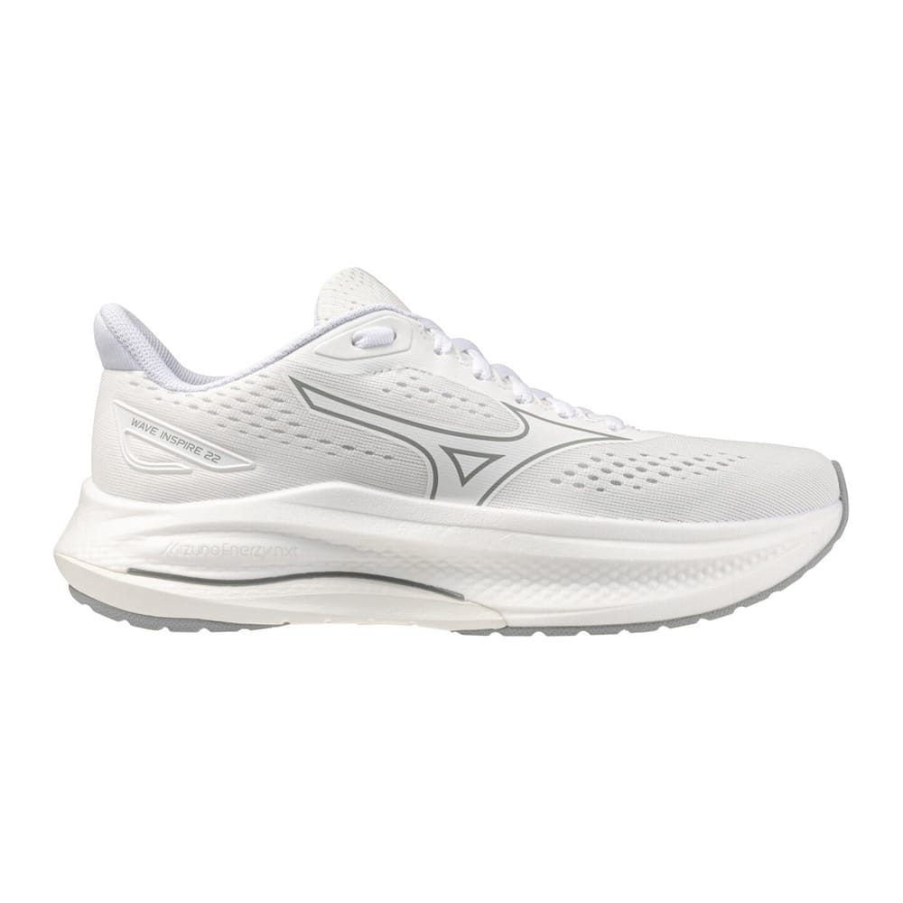 Mizuno White-White-Harbor-Mist Wave Inspire 22 Löparskor (Dam) - White/White/Harbor Mist, 38,5