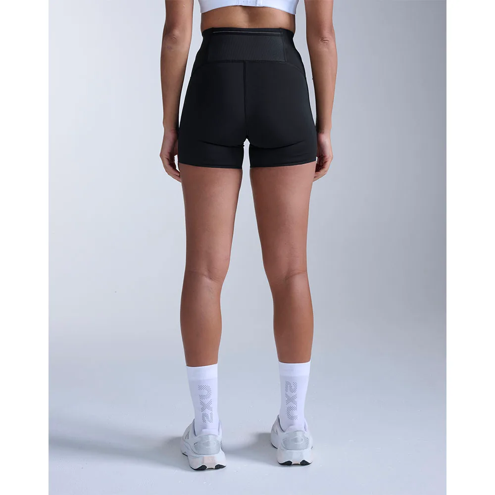 2XU Aero Mesh Hi-Rise Compression 4 inch Shorts (dam) svart