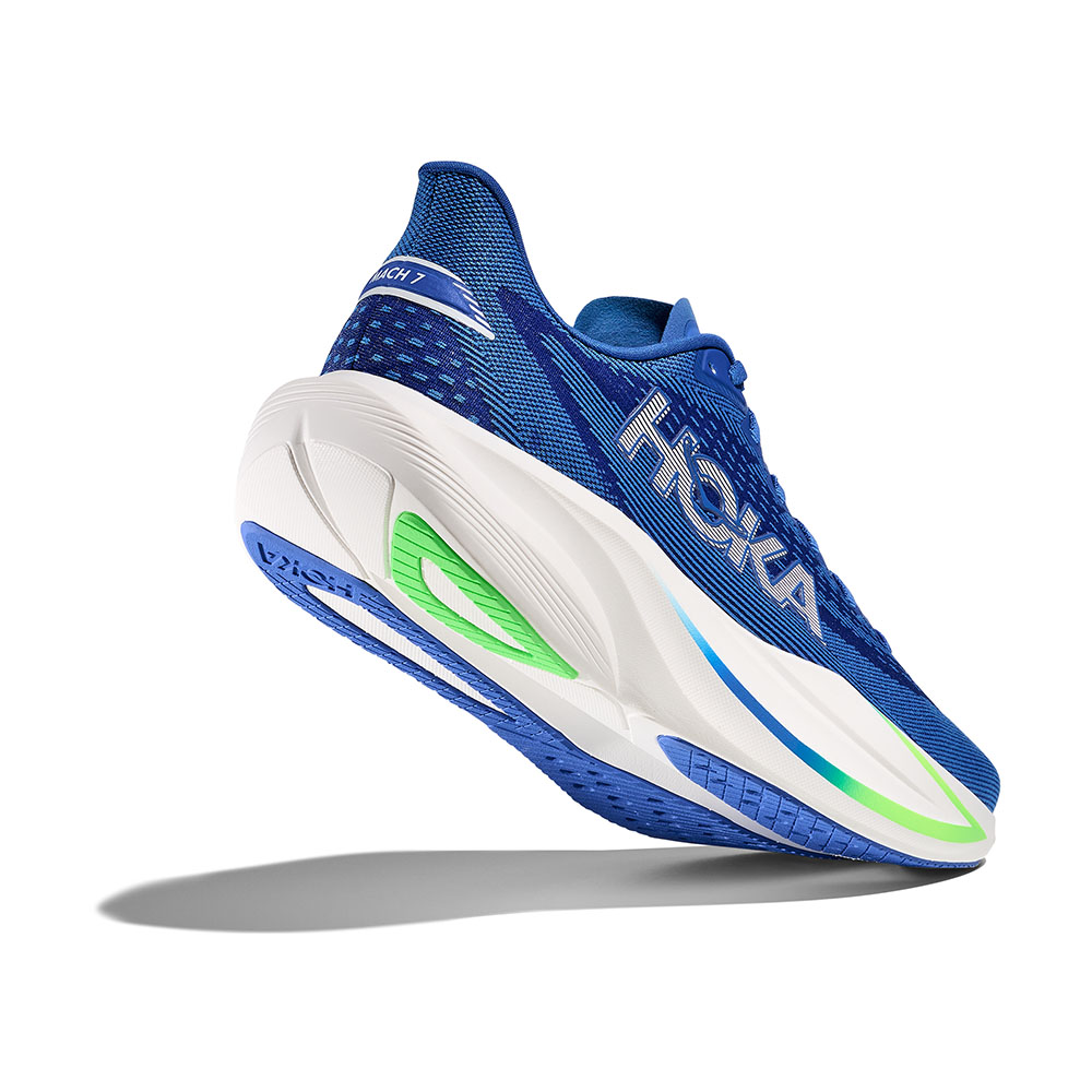 Hoka Mach 7 löparskor (herr) i cobalt blue/neon green