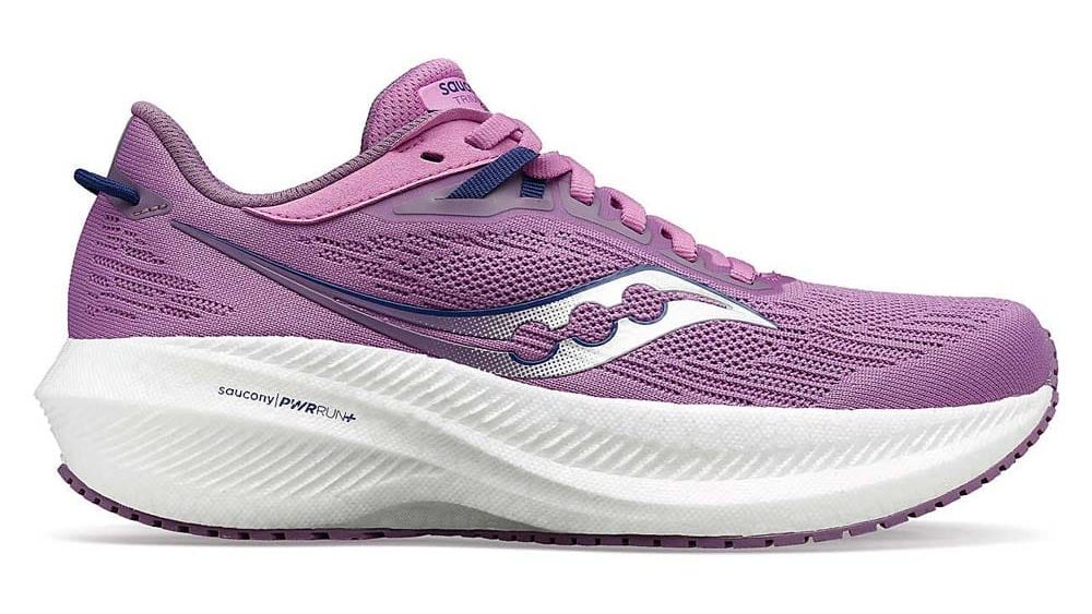 En stötdämpande och snygg Saucony Triumph 21 (dam) i en snygg lila färg