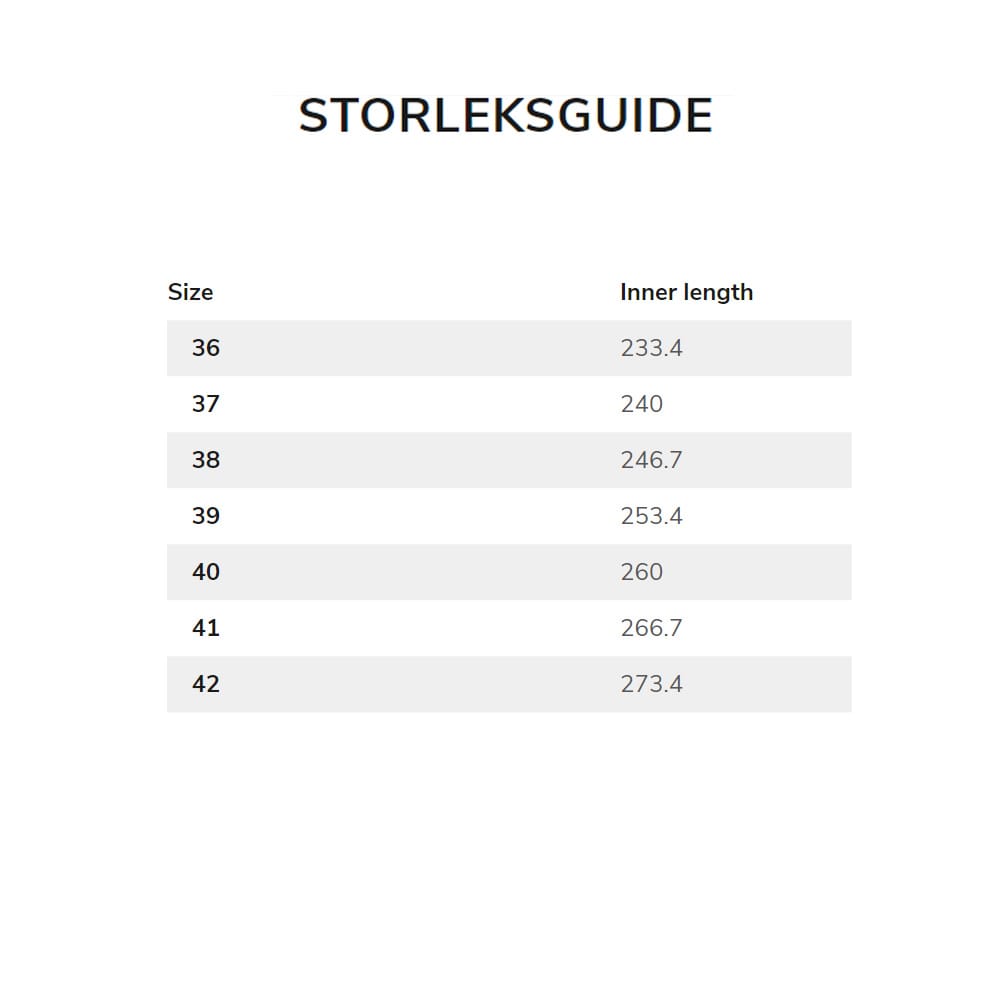 Storleksguide.