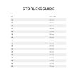 Bore 2.0 storleksguide