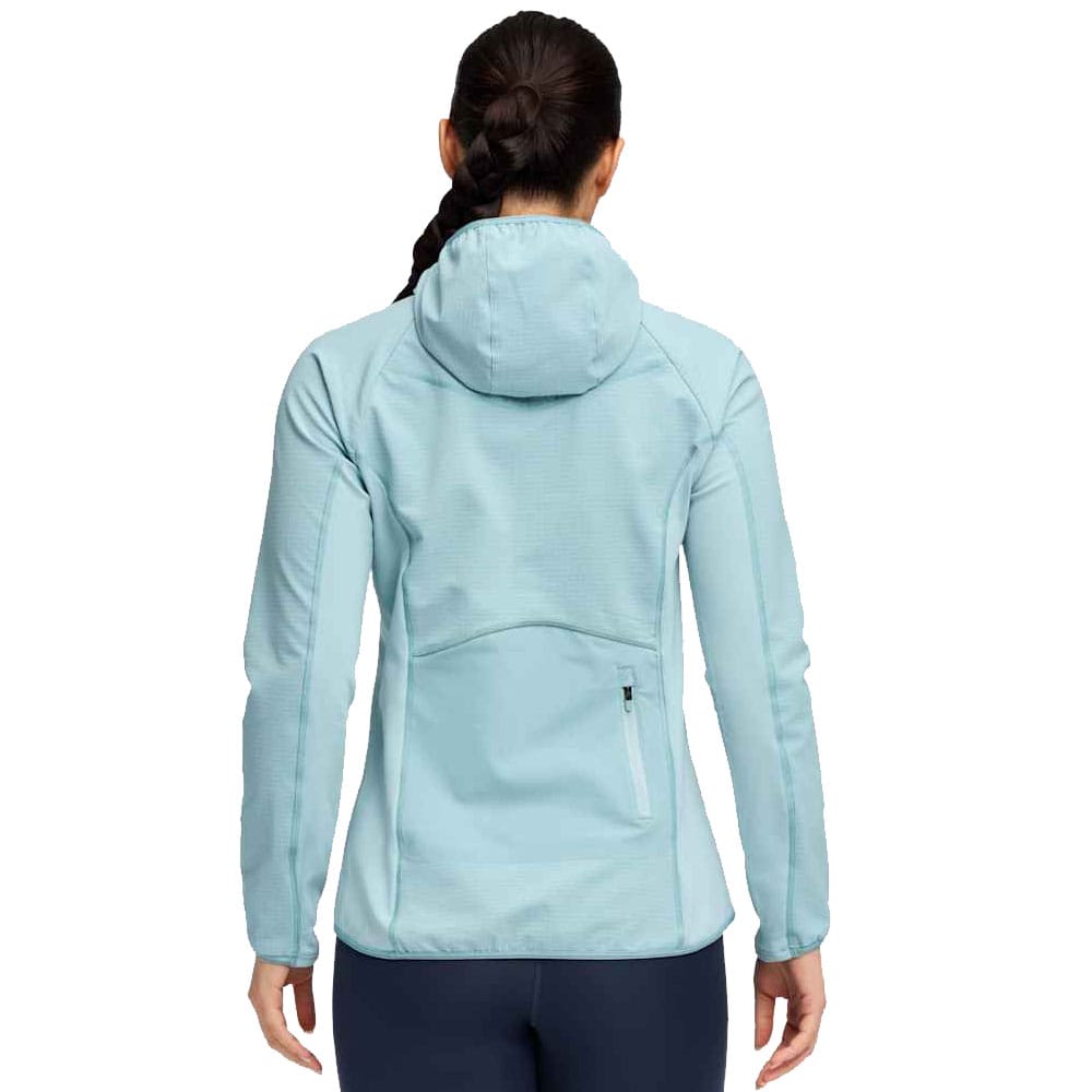 ryggen på en Hoka Skyglow Half-Zip träningströja (dam)