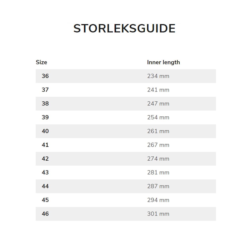 Storleksguide.