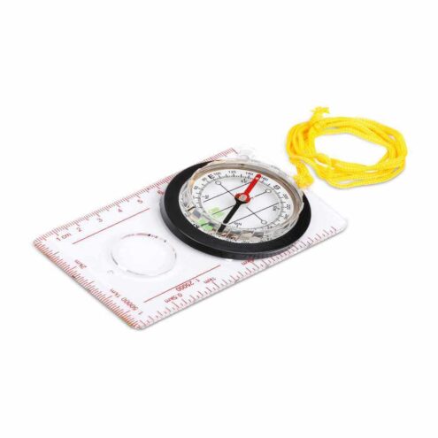 Cyril kompass med linjal förstoringsglas och magnetkompass.