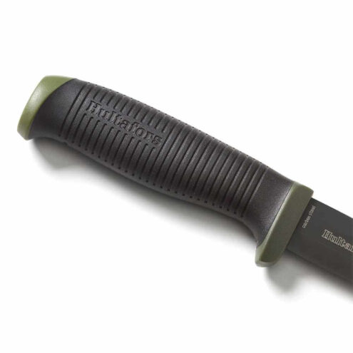 Hultafors OK4 friluftskniv skaft i svart och mörk grön.