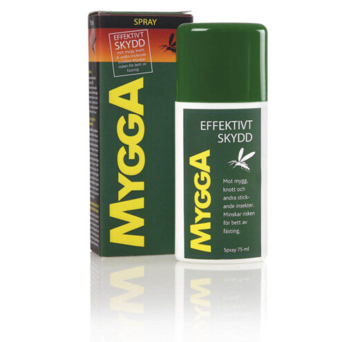Långvarigt skydd mot mygg med Myggmedel MyggA Spray 75 ml.