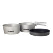 Två kastruller och stekpanna i slitstarkt aluminium från Primus Essential Pot Set.