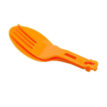 Ihopvikt sked och gaffel från Primus folding spork i orange.