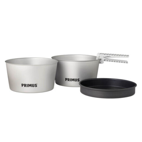 Lättviktig stekpanna och kastruller med Primus Essential Pot Set 2,3 L kokkärl.