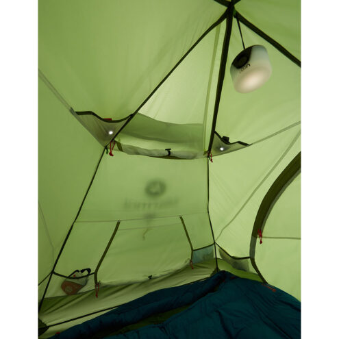 Insidan av Marmot Vapor 3P tält för tre personer