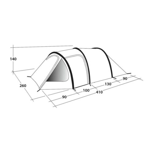 Outwell Earth 4 billigt tält för fyra personer är enkel att montera.¨