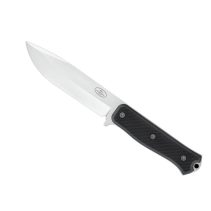 Greppvänlig vildmarknskniv från FÄllkniven S1x med svart handtag.