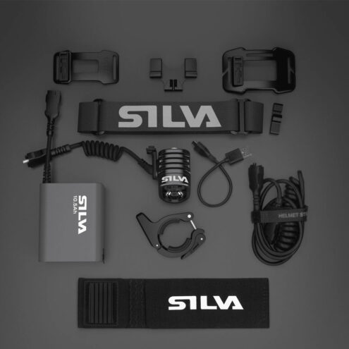 Medföljande tillbehör för Silva Exceed 4XT pannlampa passar för skidor, cykling och löpning.