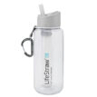 Genomskinlig flaska med vattenfilter från Lifestraw.