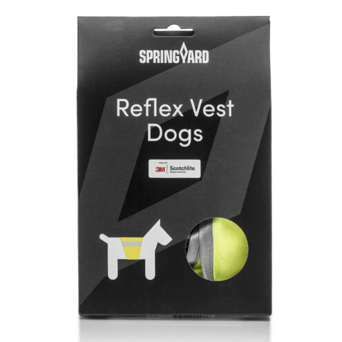 Smidig reflexväst för hund från Springyard förpackning