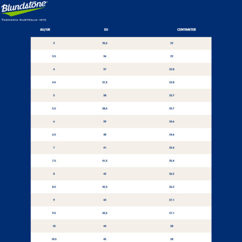 Storleksguide från Blundstone