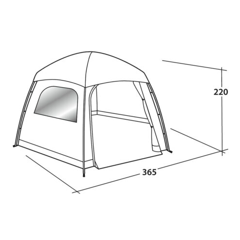 Easy Camp Moonlight Yurt på ritning med mått.
