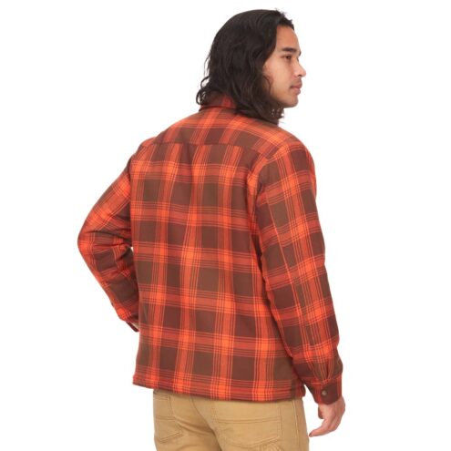 Baksida av Marmot Ridgefield Sherpa Flannel Shirt Jacket på en modell