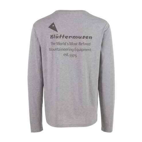 Baksidan av Klättermusen Runa Maker LS Tee långärmad T-shirt i färgen grå