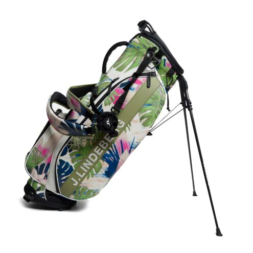 J.Lindeberg Play Stand Bag Print golfbag i färgen calypso oil green