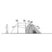 Utsida ritning av deyt praktisk Easy Camp Alicante 600 Twin tunneltält för 6 personer