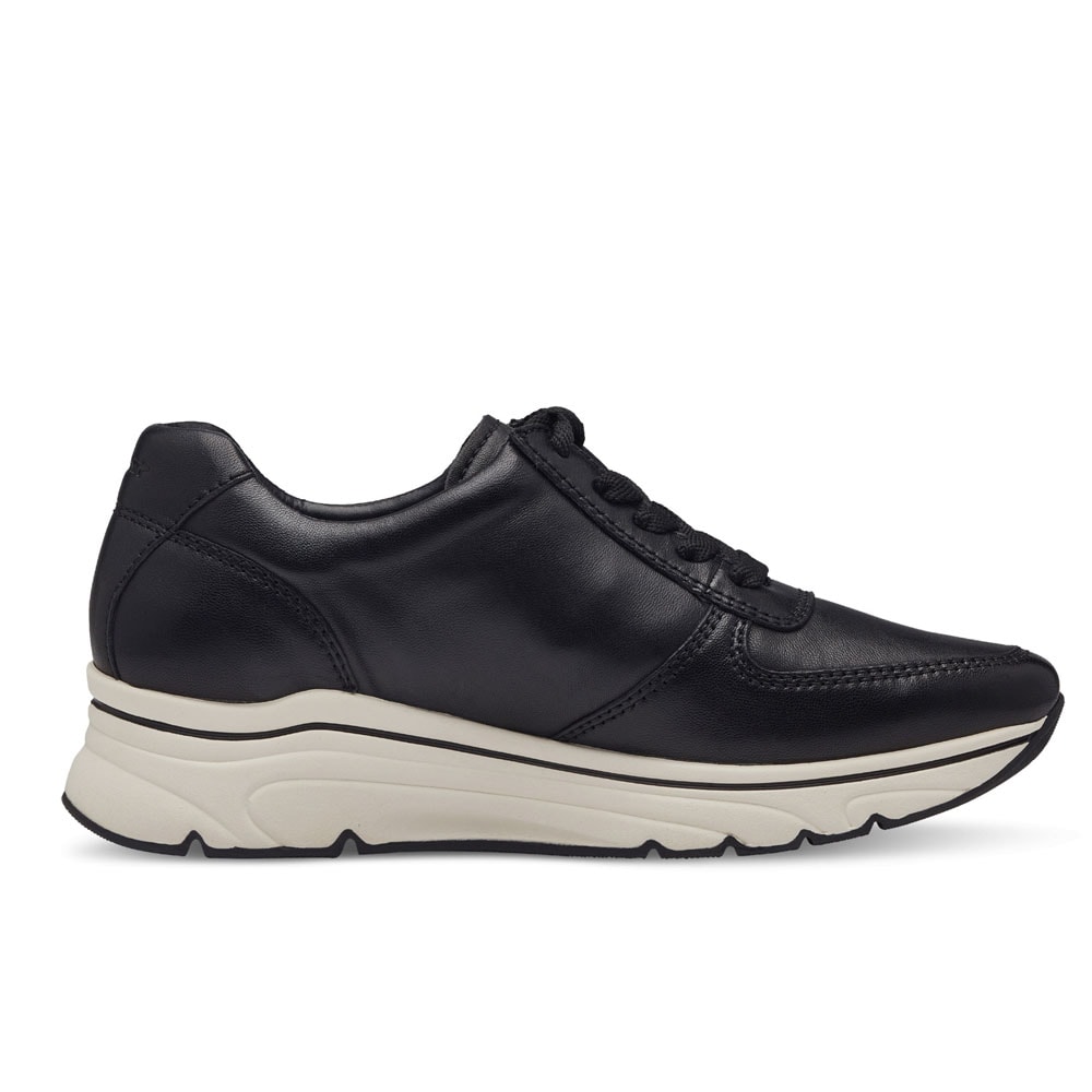 Tamaris Leather Sneaker promenadsko (dam) - Black leather,40
