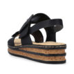 Klack på snygga och stilrena Rieker 62950-00 sandaler med kilklack (dam)