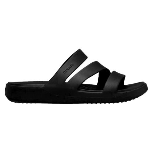 Ett par bekväma Crocs Getaway Strappy sandaler (dam) i färgen black