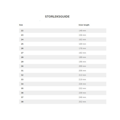 Storleksguide av Tretorn Aspa Hybrid Jr vinterkängor (barn/ungdom)