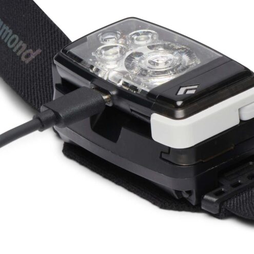 en Black Diamond Distance LT 1100 pannlampa - som laddar