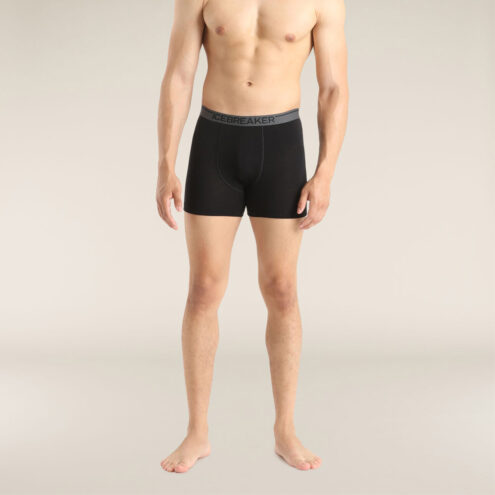 en modell bär Icebreakers Anatomica Boxers kalsonger (herr)