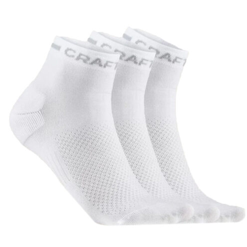 Craft Core Dry Mid Sock strumpor 3-Pack (unisex) i vitt