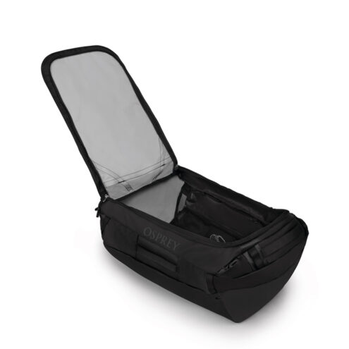 En öppen Osprey Transporter Duffel 95L (unisex)